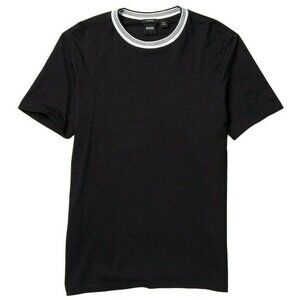 Hugo Boss Black Label Men's Black Tiburt 96 Solid Tipped Crew-Neck T-Shirt Sz M